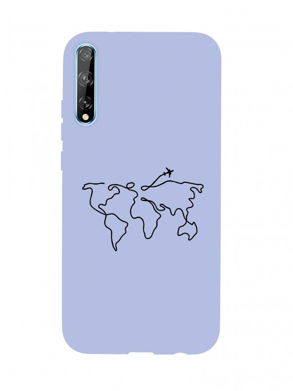 Huawei Psmart S Dünya Harita Rota Desenli Premium Silikonlu Telefon Kılıfı - 2