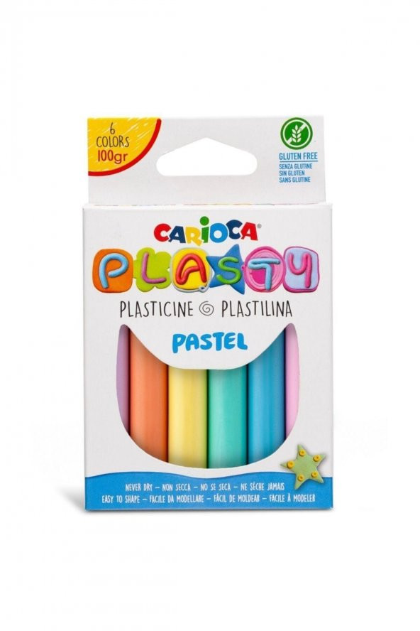 6 Pastel Renk Plasty Kurumayan Oyun Hamuru 100 gr - 1