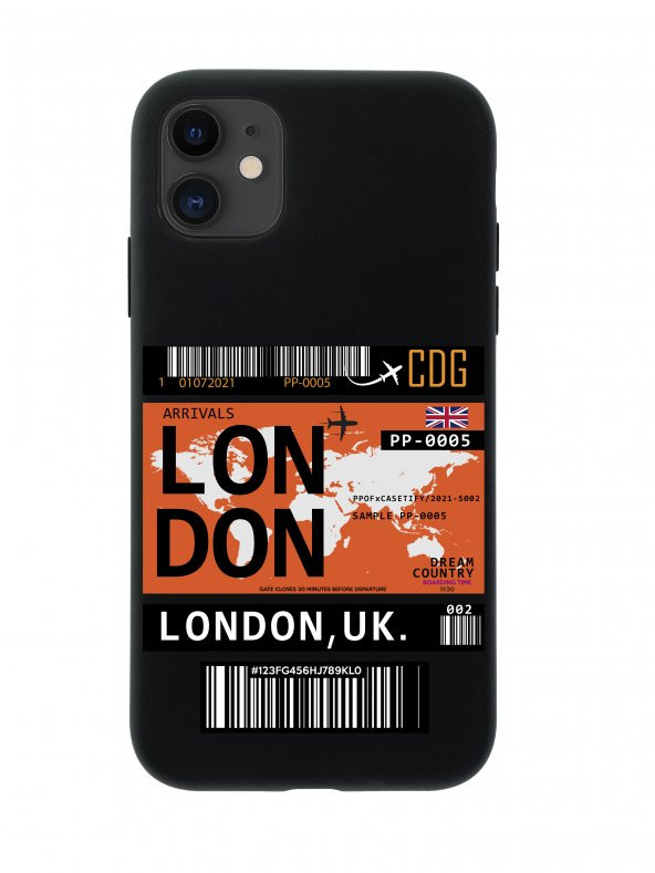 iPhone 12 London Bilet Tasarımlı Telefon Kılıfı