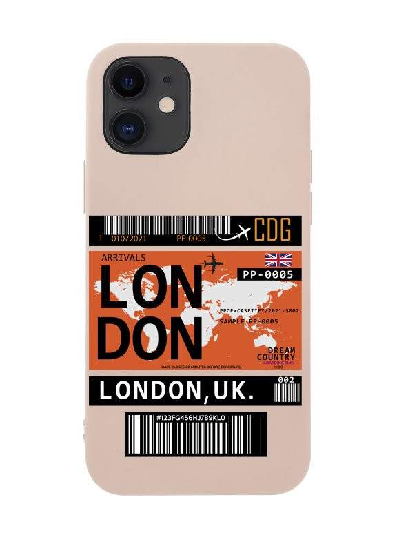 iPhone 12 London Bilet Tasarımlı Telefon Kılıfı - 3
