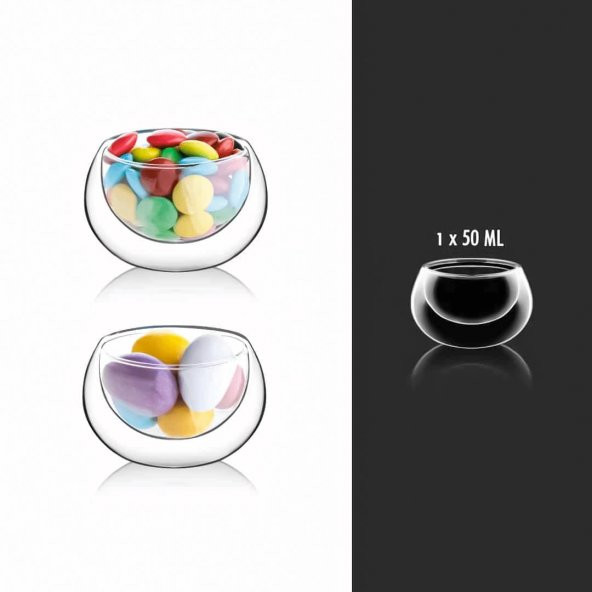 Hometarz 6 lı Cam Lokumluk Kahve Yanı Lokumluk 6 lı Set 50 ML