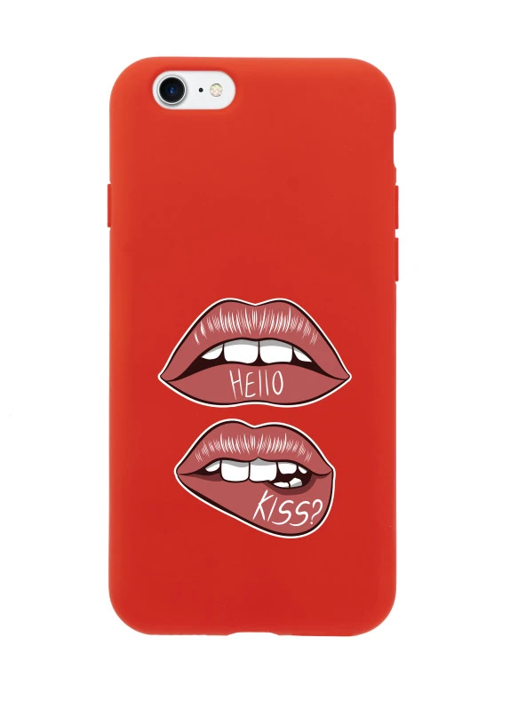 iPhone 8 Hello Kiss Premium Lansman Silikonlu Kılıf