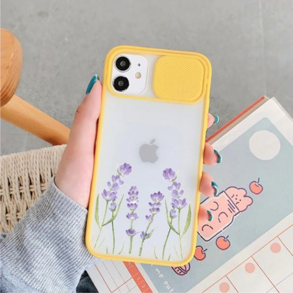 Çiçekli iPhone 11 Kamera Korumalı Telefon Kılıfı - 1
