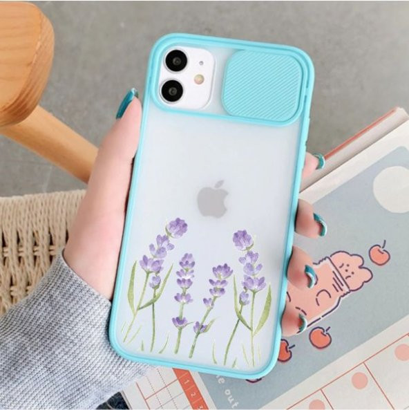 Çiçekli iPhone 11 Kamera Korumalı Telefon Kılıfı - 4