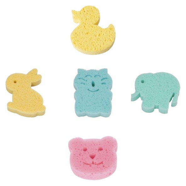 Hometarz Bebek Yıkama Süngeri Yumuşak Banyo Lifi Figürlü 3'lü