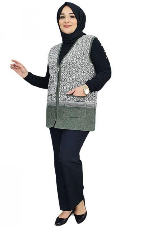 YELPAZE DESENLİ KISA ANNE YELEK - 3