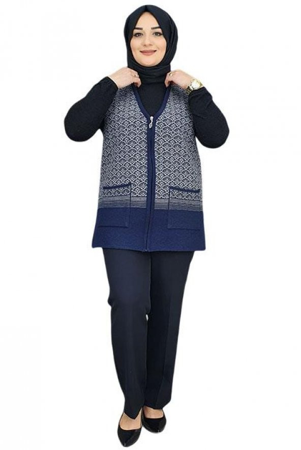 YELPAZE DESENLİ KISA ANNE YELEK - 4