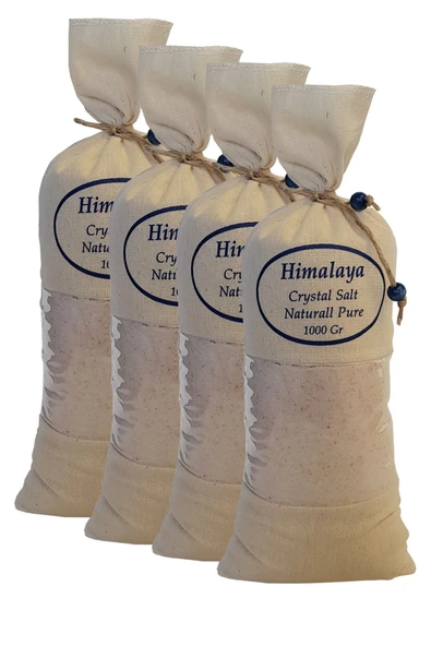 Himalaya Tuzu 4 Kg. Bez Torbada (1kg.x4ad.) Ince Çekim Açık Pembe Renk Himalaya Orijinal Tuz
