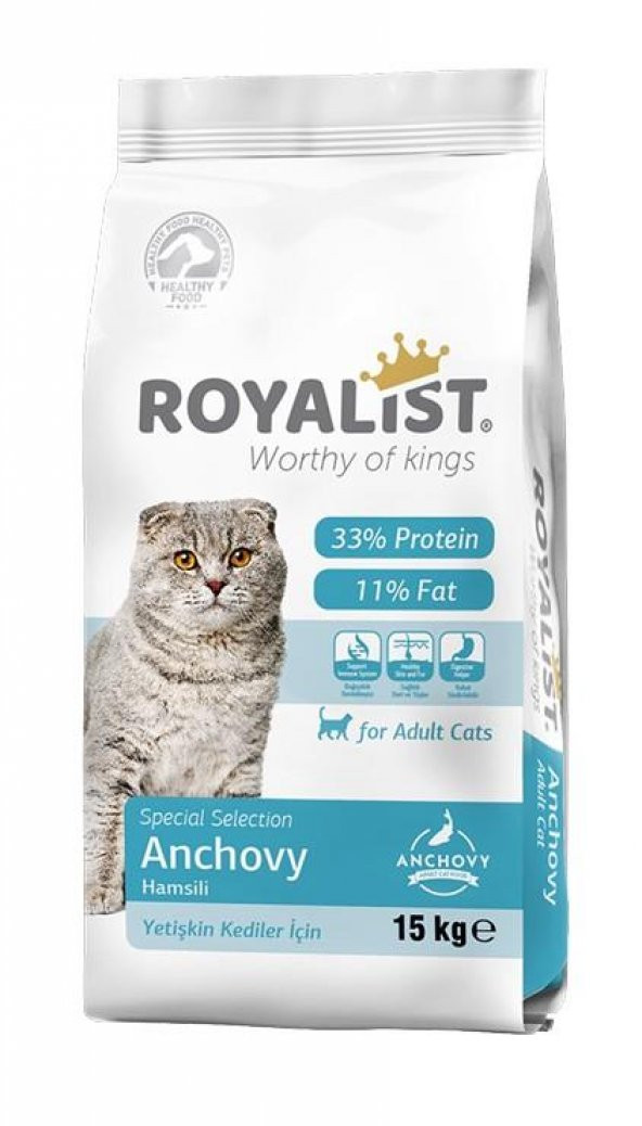 Royalist Cat Anchovy Hamsili Yetişkin Kedi Maması 15 KG