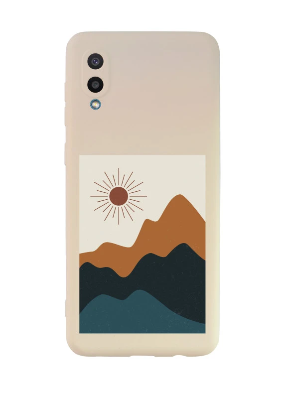 Samsung A02 Mountain Sun Premium Silikonlu Telefon Kılıfı