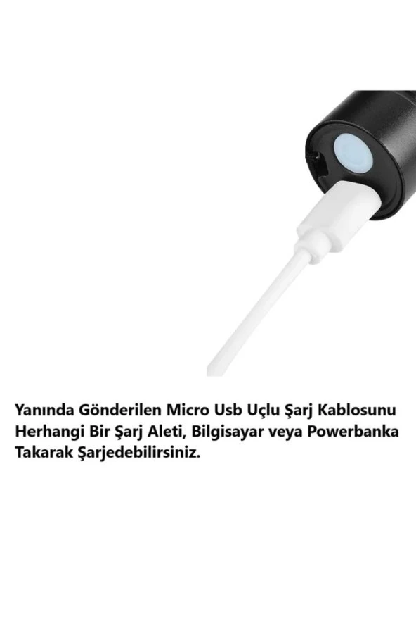 Ultra Güçlü Usb Şarjlı El Feneri Kutulu Kamp Feneri Avcılık Feneri - 5