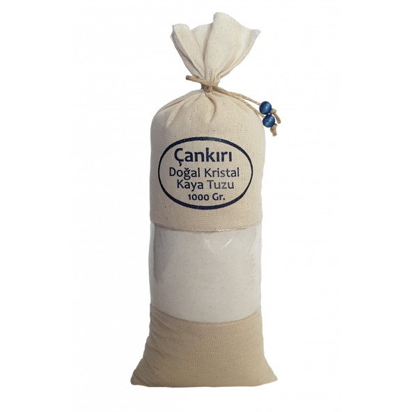 Çankırı Tuzu 1 Kg. Bez Torbada İnce Çekim Yemeklik Çankırı Tuz