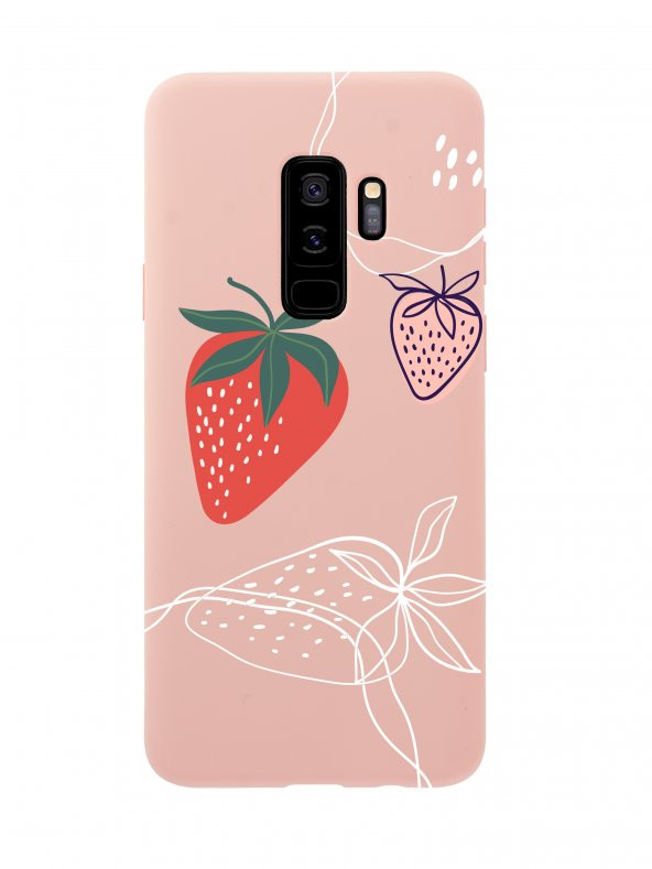 Samsung S9 Plus Çilek Desenli Premium Silikonlu Telefon Kılıfı - 3