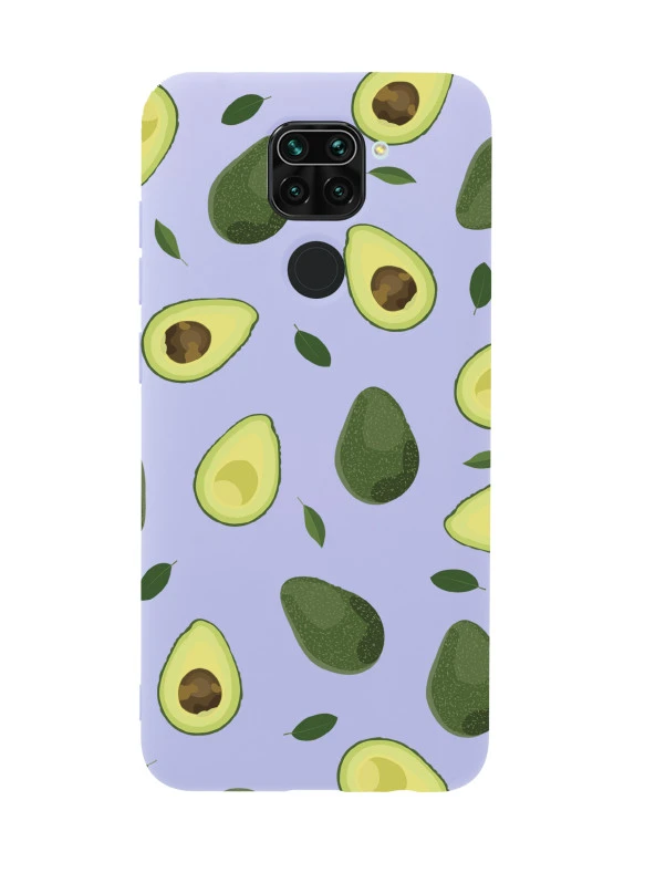 Xiaomi Redmi Note 9 Avokado  Desenli Premium Silikonlu Telefon Kılıfı