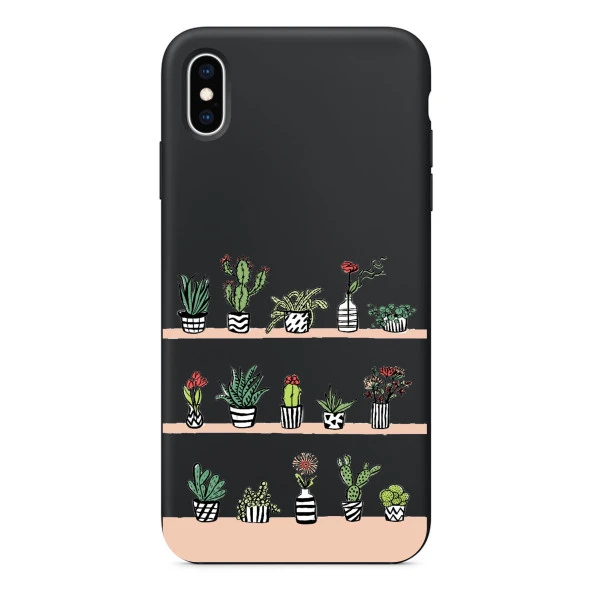 Kaktüs Bahçesi Tasarımlı iPhone XS Max Telefon Kılıfı