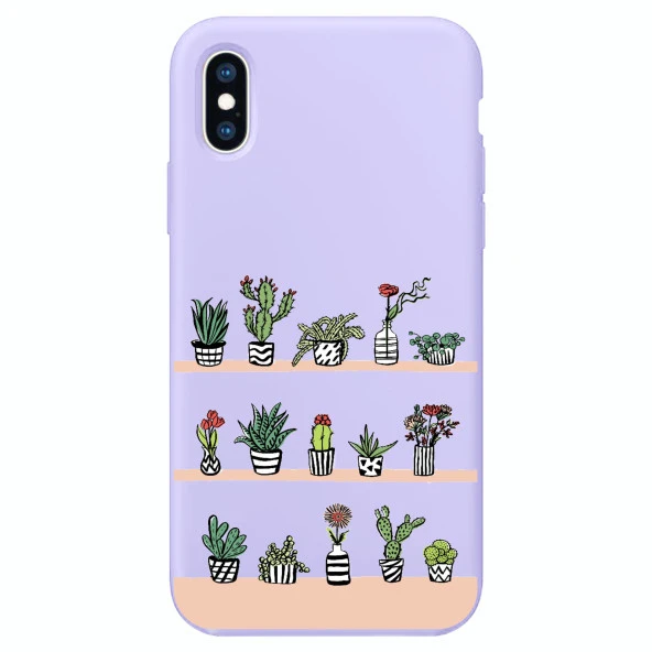 Kaktüs Bahçesi Tasarımlı iPhone XS Max Telefon Kılıfı - 3