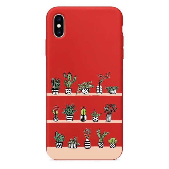 Kaktüs Bahçesi Tasarımlı iPhone XS Max Telefon Kılıfı - 4