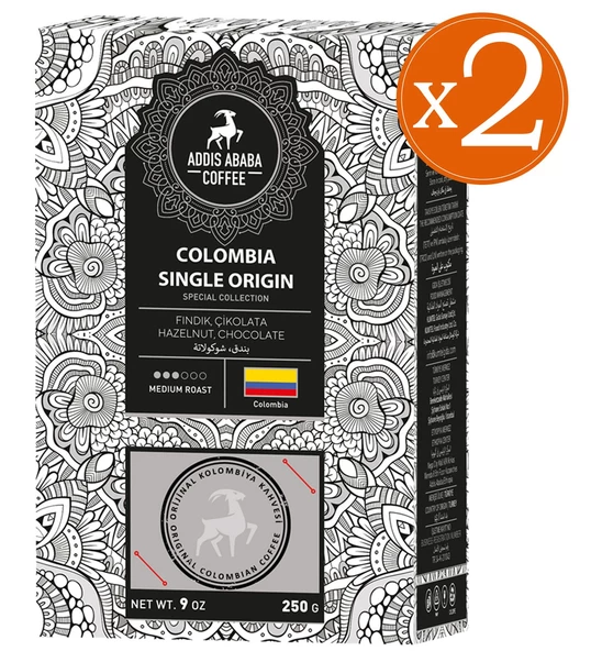 Addis Ababa Coffee Colombia Single Origin Coffee 2 lİ Avantajlı Paket 500 Gram