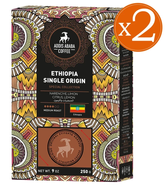 Addis Ababa Coffee Etiyopya Single Origin Coffee 2 lİ Avantajlı Paket 500 Gram