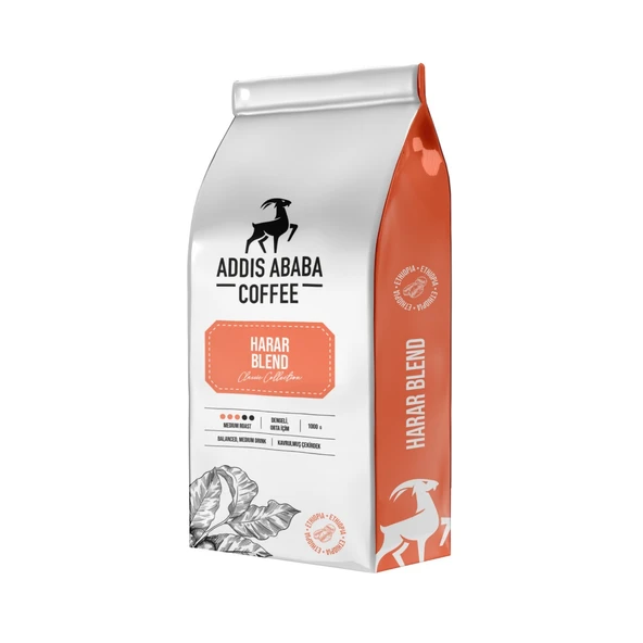 Addis Ababa Coffee Harar Blend Çekirdek Kahve 1000 Gr.
