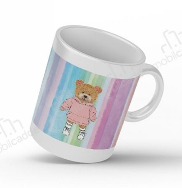 Dafoni Art Chic Teddy Bear Beyaz Kupa Bardak