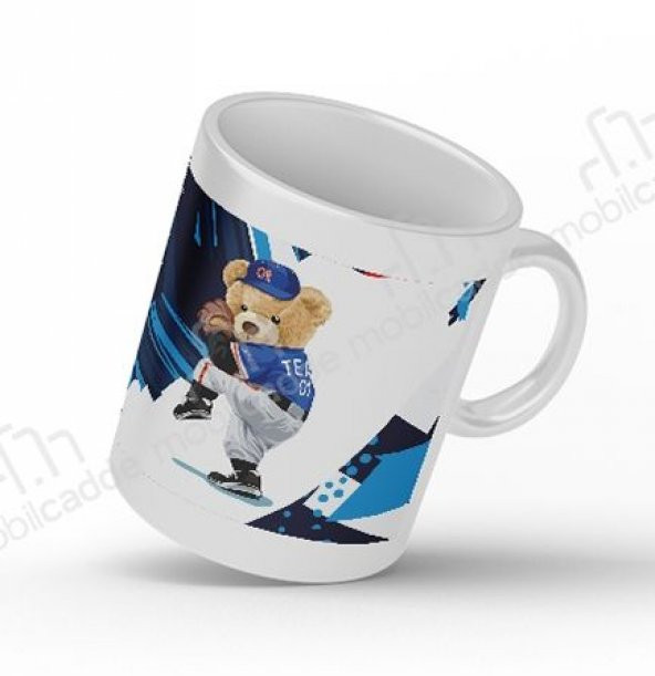 Dafoni Art Hand Soccer Teddy Bear Beyaz Kupa Bardak