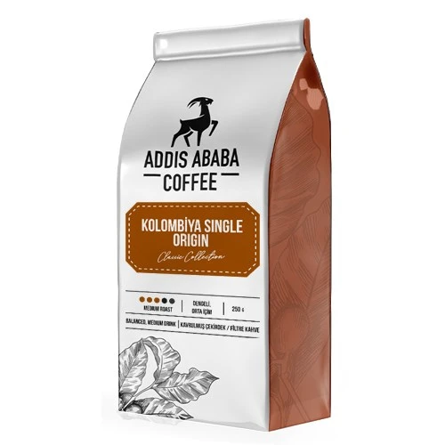 Addis Ababa Coffee Kolombiya Single Origin Çekirdek Kahve 250 gram