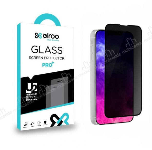 Eiroo iPhone 13 Full Privacy Tempered Glass Cam Ekran Koruyucu