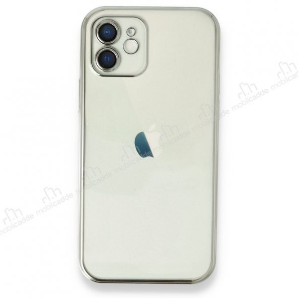 Eiroo Camera iPhone 12 Kamera Korumalı Silver Silikon Kılıf