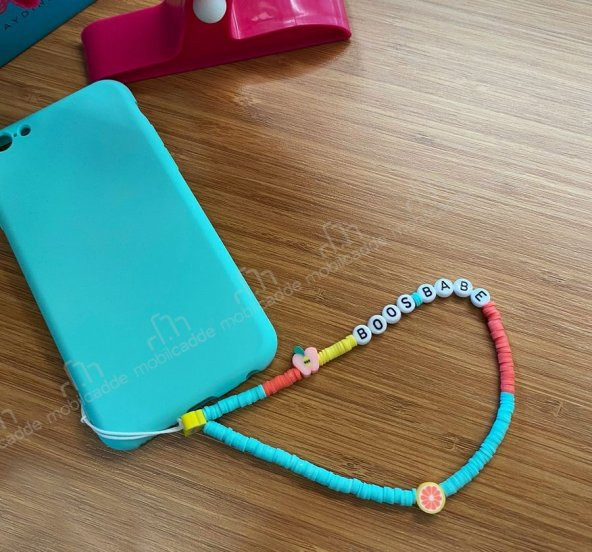 Boos Babe Renkli Fimo Boncuk Telefon Askısı Charmı - 5