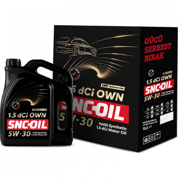 Snc Oil 1.5 Dci Own 5W/30 Motor Yağı 5 lt