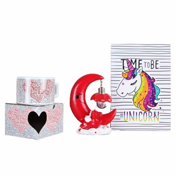 Unicorn Ay Masa Lambası Defter 100 Dilde Seni Seviyorum Kupa