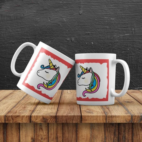 Unicorn Ay Masa Lambası Unicorn Kupa Kırmızı Hediye Seti - 2