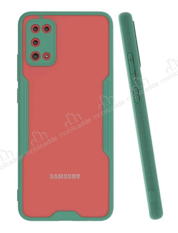 Eiroo Painted Samsung Galaxy A02s Kamera Korumalı Yeşil Kılıf