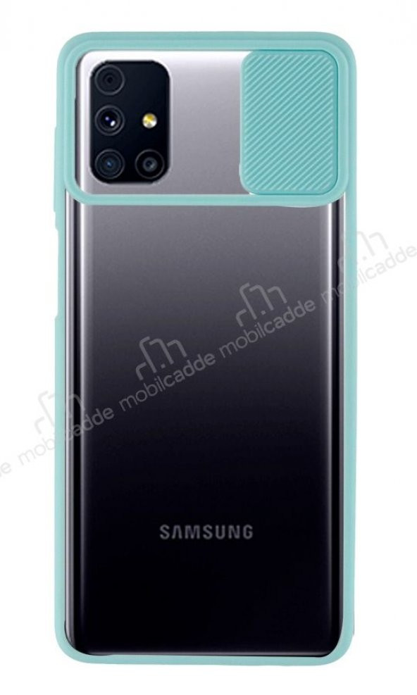 Eiroo Lens Series Samsung Galaxy M31s Turkuaz Silikon Kılıf