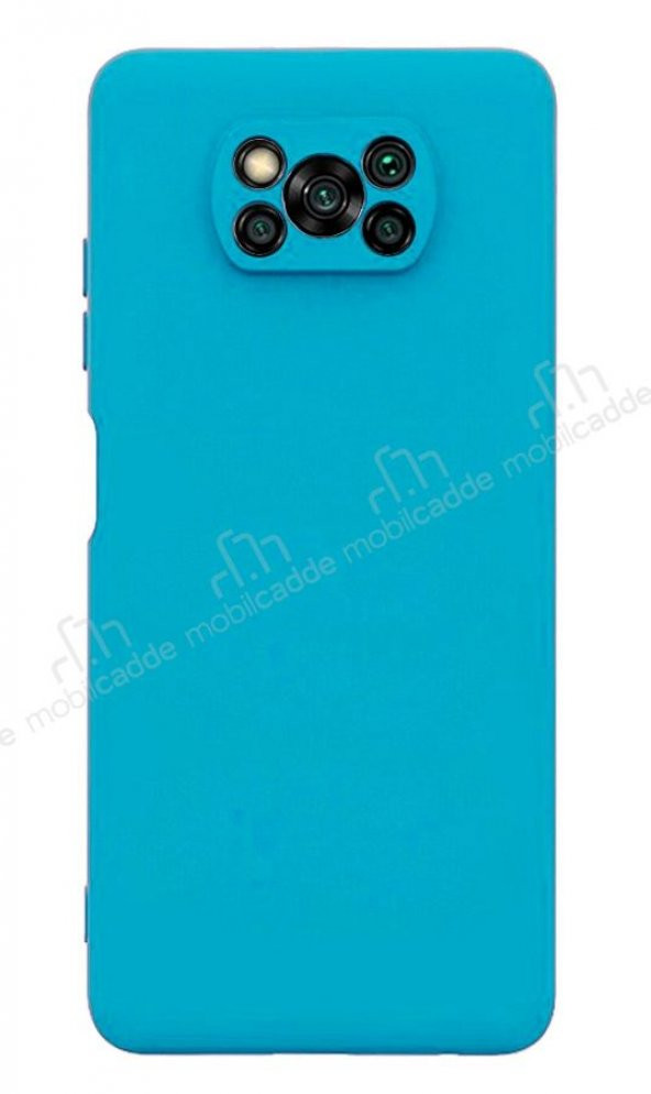 Eiroo Lansman Xiaomi Poco X3 / Poco X3 Pro Mavi Silikon Kılıf