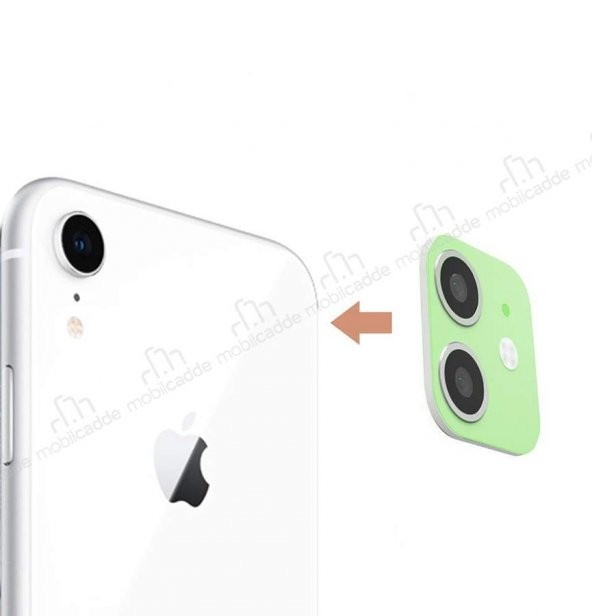 iPhone XR to iPhone 11 Çeviren Yeşil Kamera Koruyucu