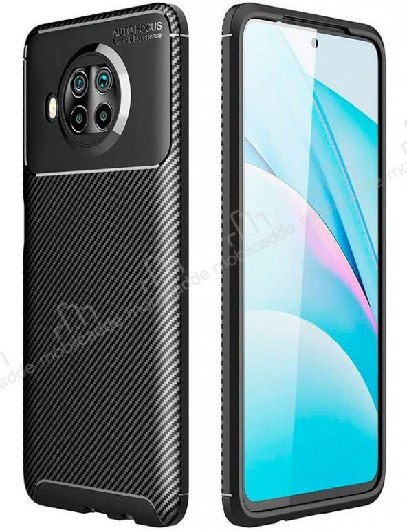 Eiroo Rugged Carbon Xiaomi Mi 10T Lite Siyah Silikon Kılıf