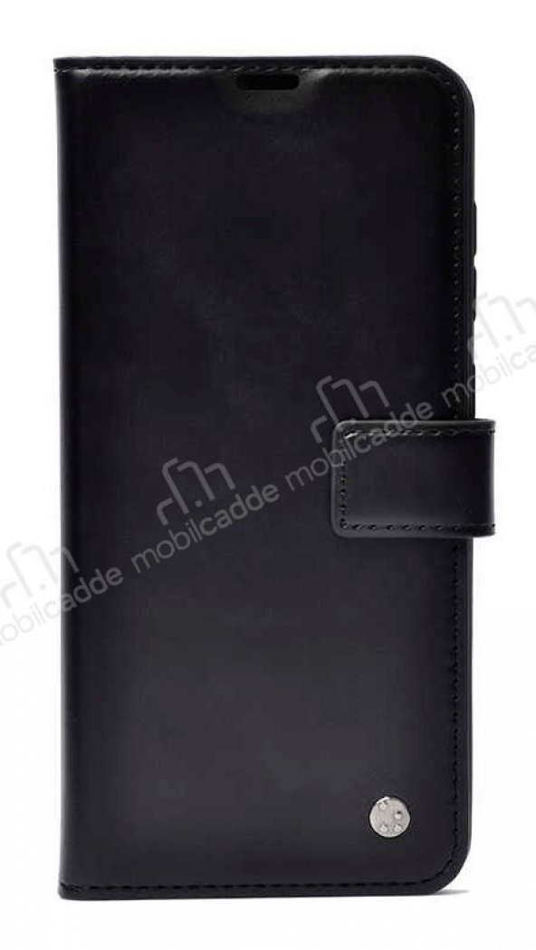 Kar Deluxe Oppo Reno4 Lite Kapaklı Cüzdanlı Siyah Deri Kılıf