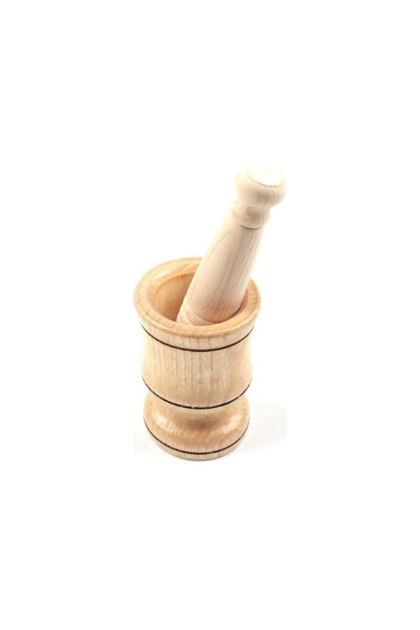 Ahşap Havan 9-6 cm Ahşap Tokmaklı Ezici Kahve Sarımsak Patlıcak Leblebi Dövücü Ezici - 3