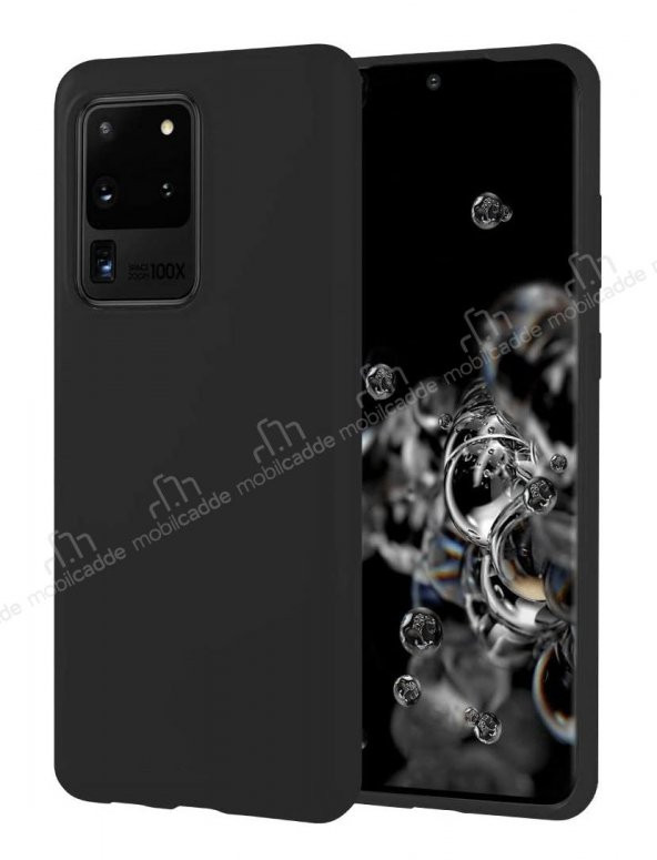 Eiroo Lansman Samsung Galaxy Note 20 Ultra Siyah Silikon Kılıf