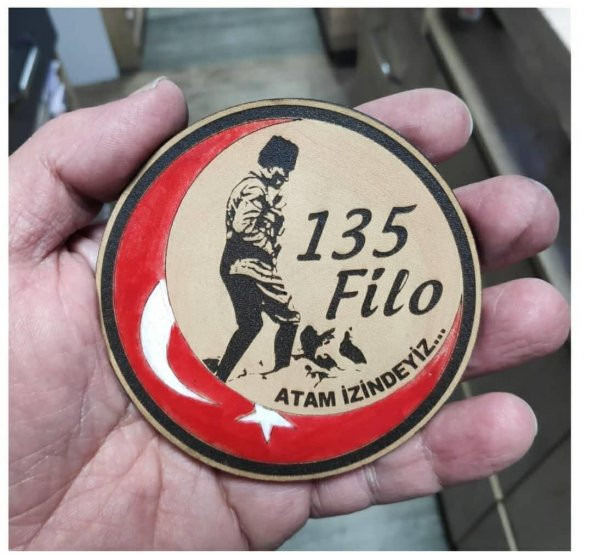 ATATÜRK KOCATEPE 135 filo Deri PEÇ - Arma - Askeri Patch - 2