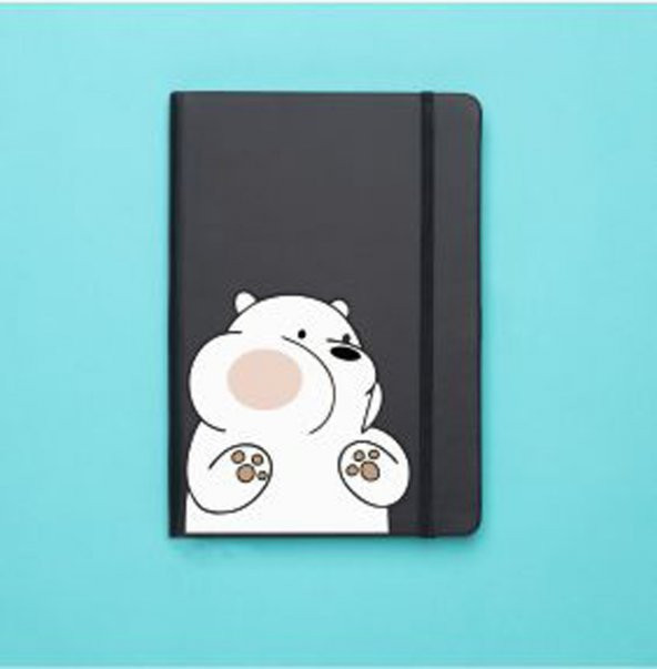Ayıcık Desenli Siyah Termo Defter