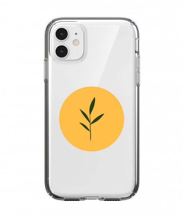 Sarı Çiçek Şeffaf iPhone 11 Telefon Kılıfı