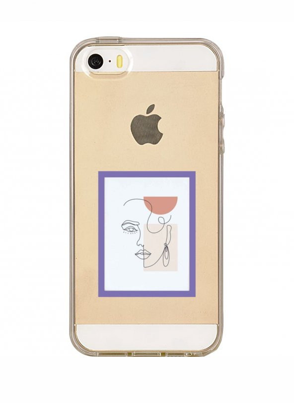 iPhone 5 Line Art Window Şeffaf Telefon Kılıfı
