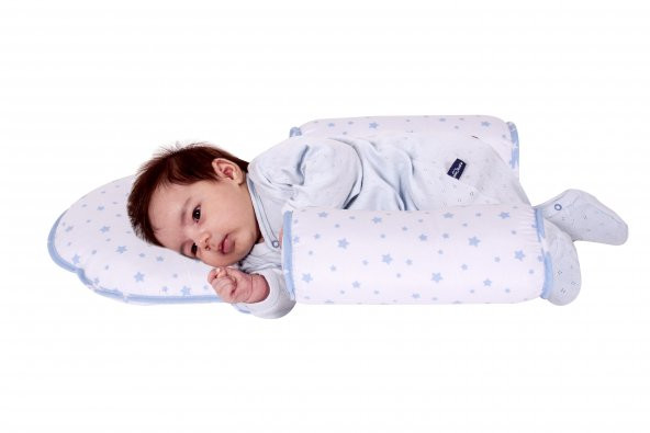 Sevi Bebe Kafa Şekillendirici Yastık Yan Yatış Yastığı ART-33 Mavi Yıldız