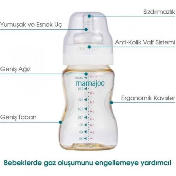 Mamajoo Gold Biberon 150ml ve Anti Kolik Biberon Emziği No1 - 4
