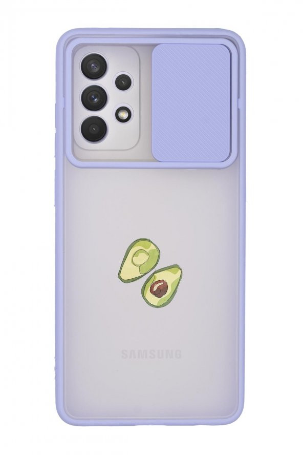 Samsung A32 Kamera Koruma Sürgülü Kapaklı Avokado Art Telefon Kılıfı - 2