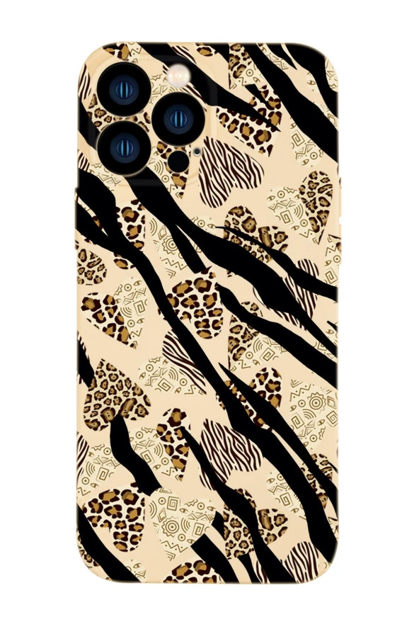 iPhone 13 Pro Uyumlu Love Animals Kamera Lens Korumalı Darbe Emici Silikonlu Lansman Kılıf - 5