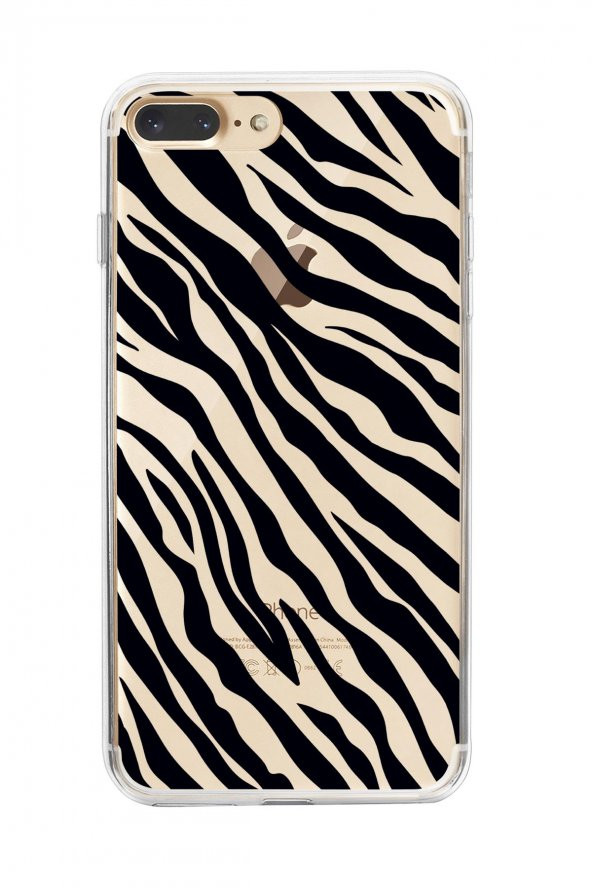 iPhone 11 Zebra Pattern Premium Şeffaf Silikon Kılıf Siyah Baskılı